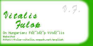 vitalis fulop business card